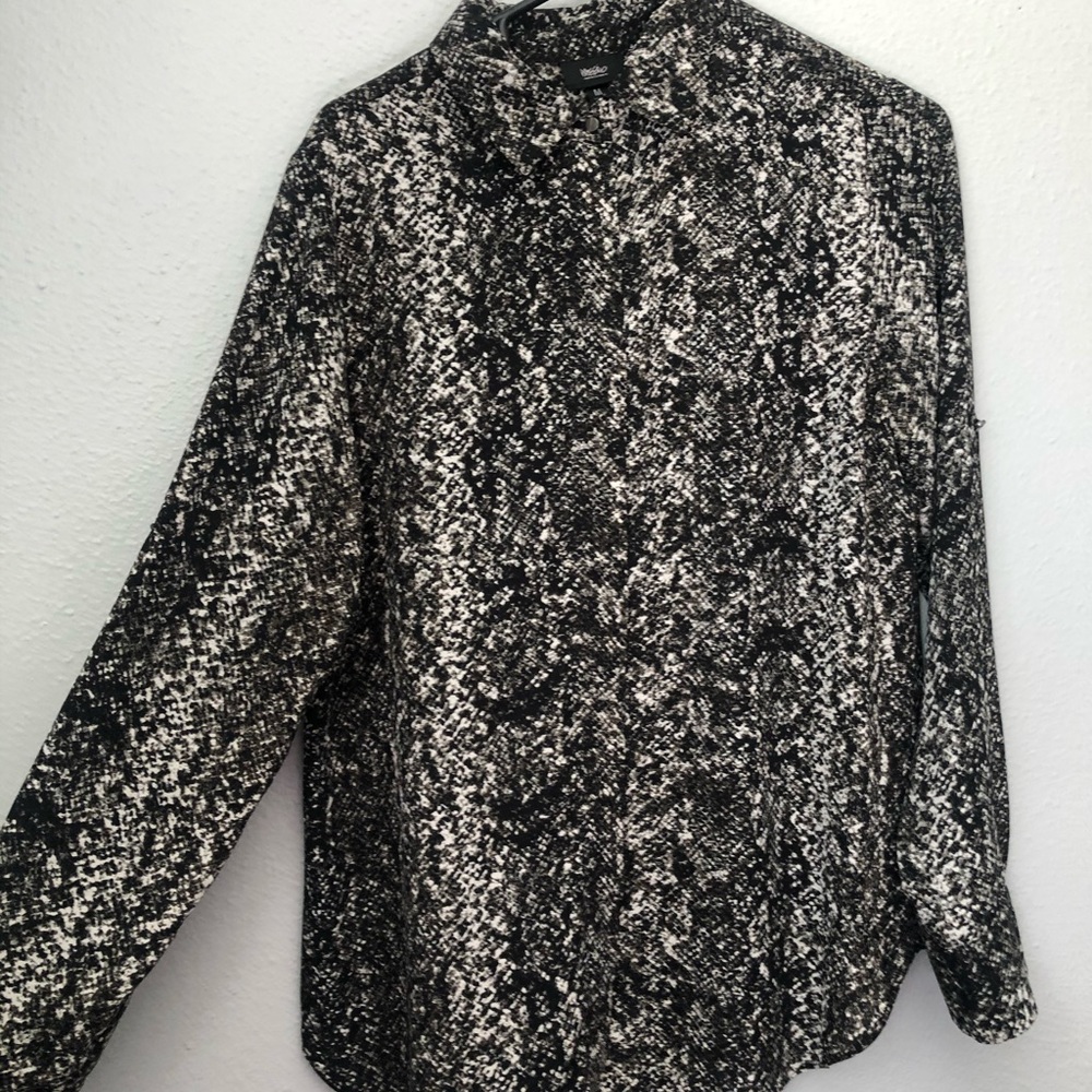 Button Down Flowy Blouse - Snake